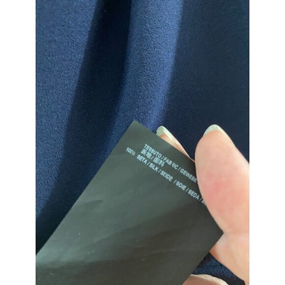 Balenciaga Women's Navy Blue 100% Silk Blouse - 34 (US 4) (Has Flaw) - Picture 15 of 15